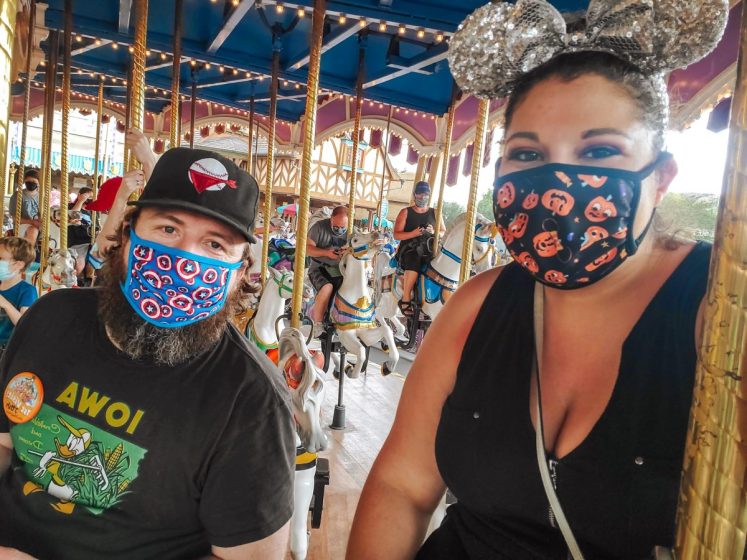 Riding Prince Charming Regal Carrousel in Fantasyland, MAgic Kingdom Walt Disney World